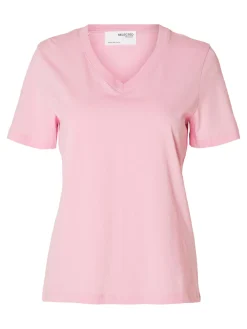 Naisten T-paita SLFESSENTIAL SS V-NECK TEE NOOS>Selected Femme Best