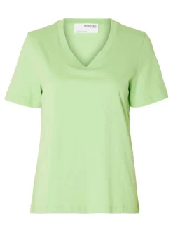 Naisten T-paita SLFESSENTIAL SS V-NECK TEE NOOS>Selected Femme Best