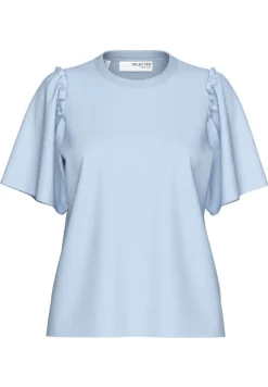 Naisten T-Paita, SLFPENELOPE 2/4 RUFFLE TEE>Selected Femme Best