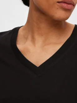 Naisten T-paita SLFESSENTIAL SS V-NECK TEE NOOS><noscript><img width=