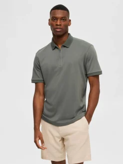 Homme Fave Zip Polo Armeijanvihreä>Selected