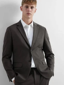 Miesten Bleiseri, SLIM AITOR JERSEY BLAZER NOS Ruskea Kuosi><noscript><img width=