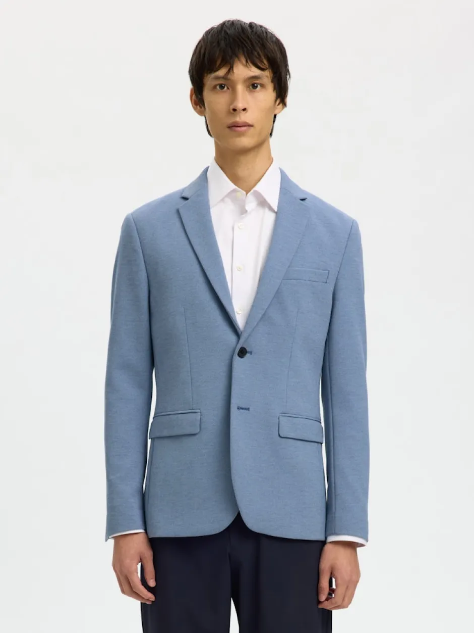 Miesten Bleiseri Slim Aitor Jersey Blazer, vaaleansininen>Selected Outlet
