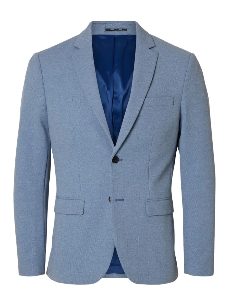 Miesten Bleiseri Slim Aitor Jersey Blazer, vaaleansininen>Selected Outlet