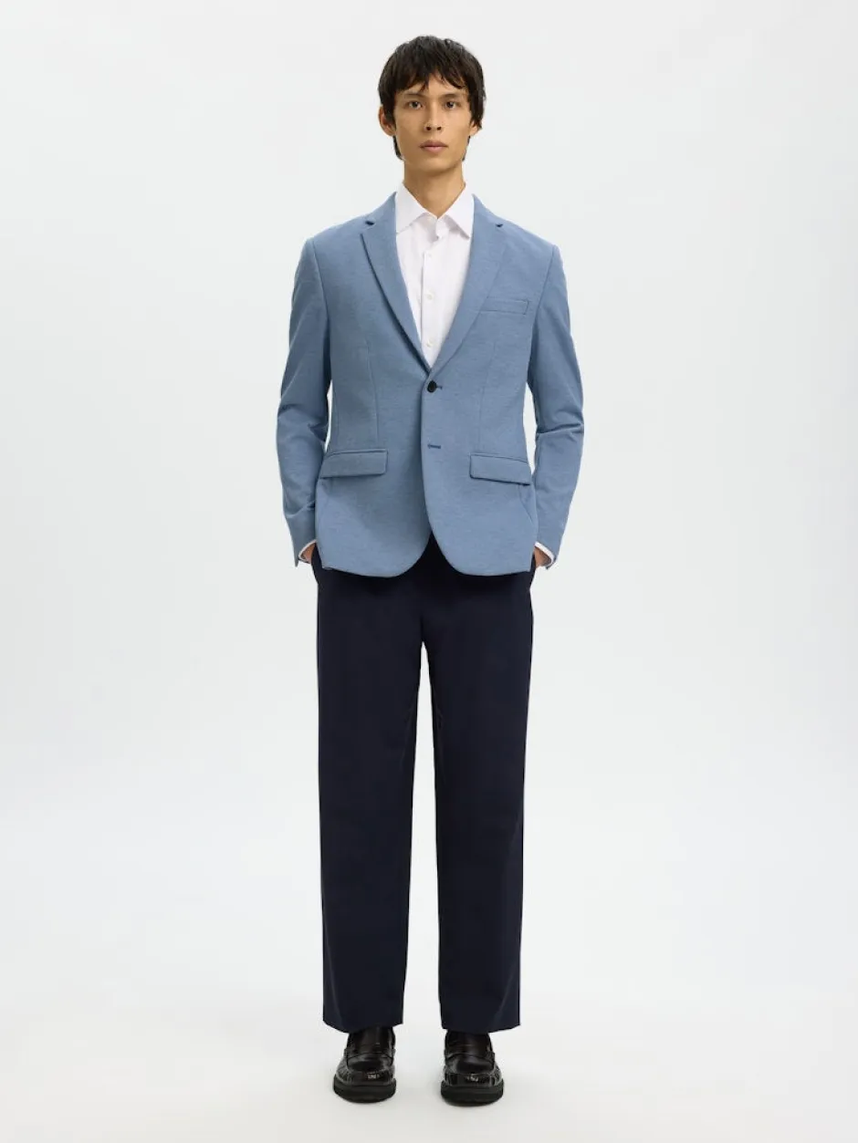 Miesten Bleiseri Slim Aitor Jersey Blazer, vaaleansininen>Selected Outlet