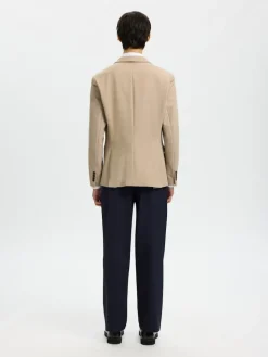 miesten bleiseri SLIM-AITOR Jersey BLZ Flex, hiekka>Selected Sale