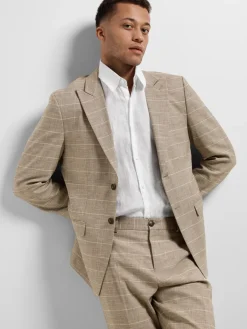 Miesten Bleiseri, SLIM OASIS SAND CHECK NOS>Selected Sale