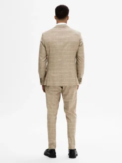 Miesten Bleiseri, SLIM OASIS SAND CHECK NOS>Selected Sale