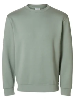 miesten college, MANUEL SOFT CREW NECK Armeijanvihreä>Selected Sale