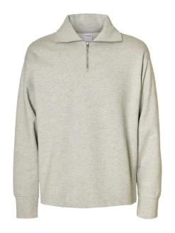 miesten collegepaita K ARON LS Half Zip Sweat, vaaleanharmaa><noscript><img width=