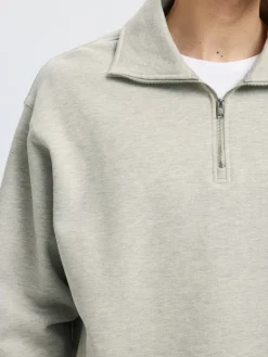 miesten collegepaita K ARON LS Half Zip Sweat, vaaleanharmaa><noscript><img width=