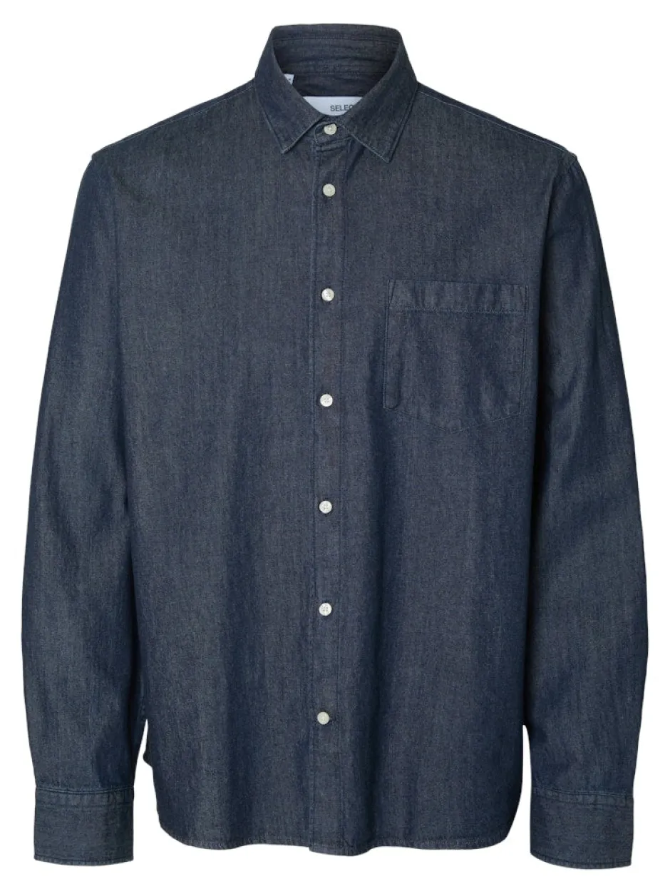 miesten farkkupaita REG CARLO DENIM LS SHIRT NOOS,>Selected New