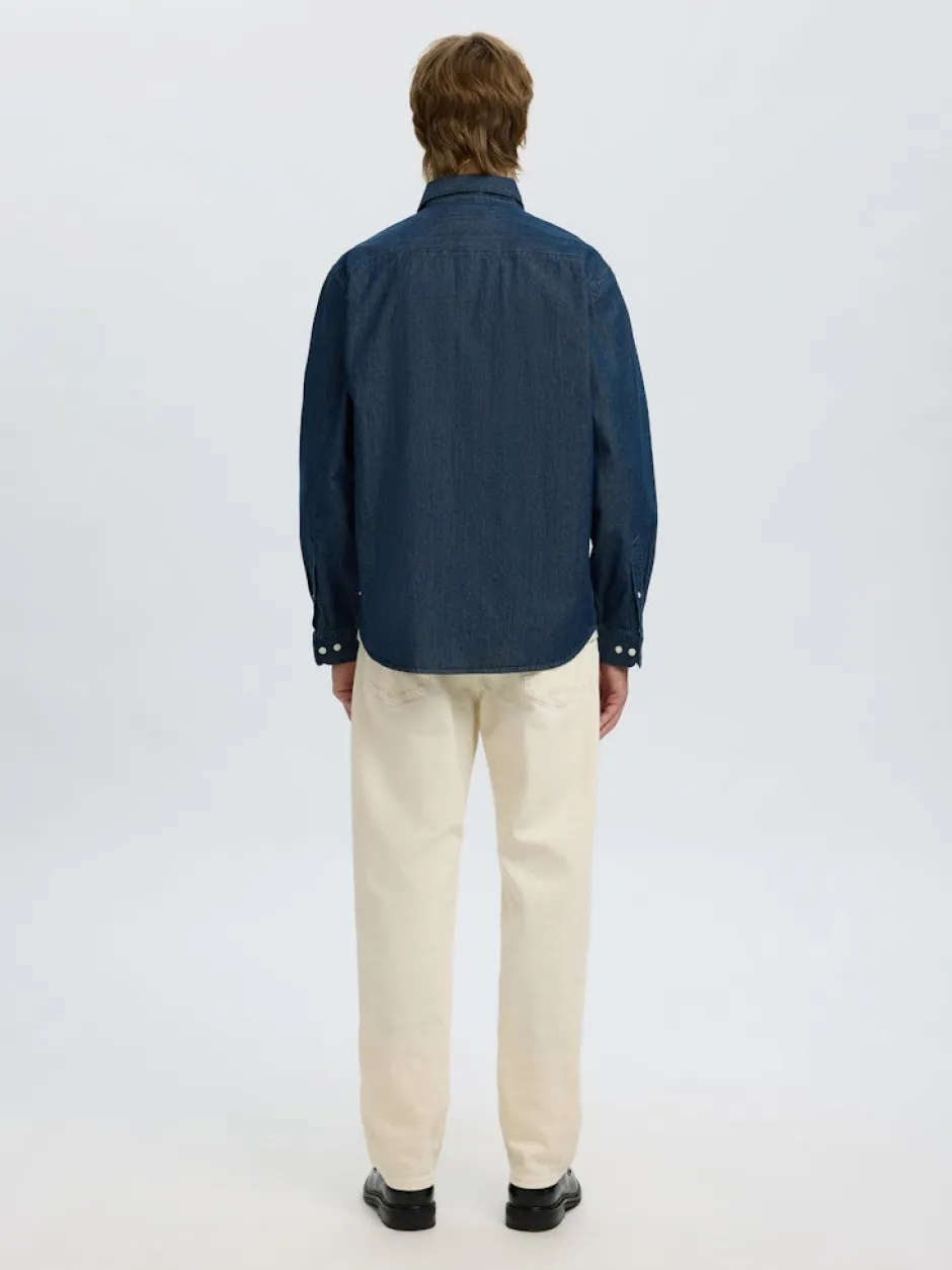 miesten farkkupaita REG CARLO DENIM LS SHIRT NOOS,>Selected New