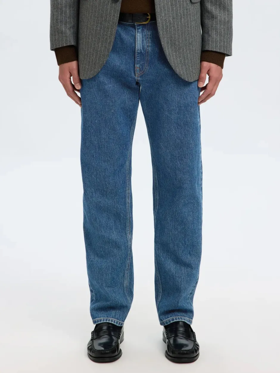 miesten farkut, SLH196-STRAIGHT BEN KORI JEANS Sininen, Indigo>Selected