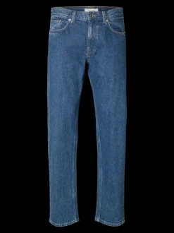 miesten farkut, SLH196-STRAIGHT BEN KORI JEANS Sininen, Indigo>Selected