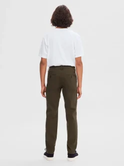 , Miesten Housut, NEW MILES FLEX CHINO NOS Armeijanvihreä>Selected Discount