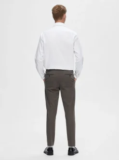 Miesten Housut SLIM AITOR TROUSER NOS Ruskea Kuosi>Selected Outlet