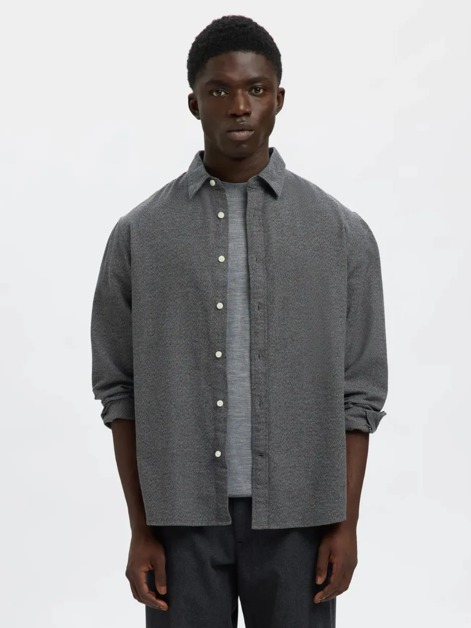 miesten kauluspaita, REG NOAH BRUSHED TWIST SHIRT>Selected Best