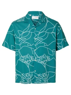 Miesten Kauluspaita, RELAX RAJESH SS AOP Vihreä Kuosi><noscript><img width=