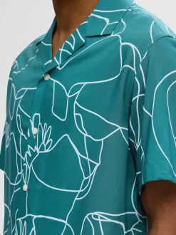 Miesten Kauluspaita, RELAX RAJESH SS AOP Vihreä Kuosi><noscript><img width=