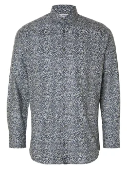 Miesten Kauluspaita Ethan Aop Shirt Nos Sininen Kuosi>Selected Best