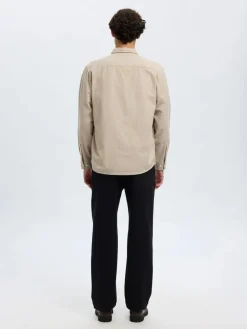 miesten kauluspaita, REG NOAH BRUSHED TWIST SHIRT>Selected Clearance