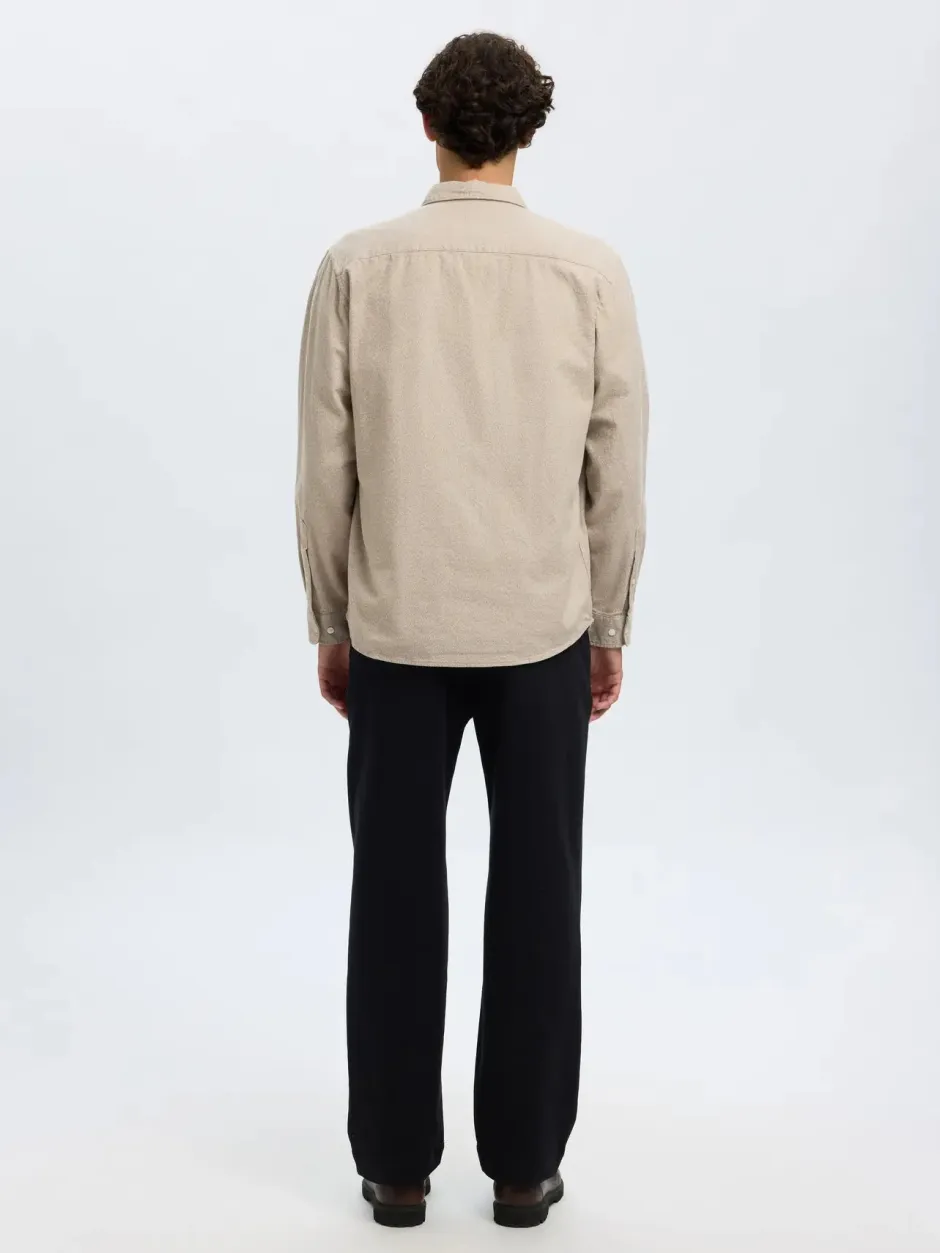 miesten kauluspaita, REG NOAH BRUSHED TWIST SHIRT>Selected Clearance