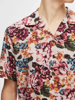 , Miesten Kauluspaita, Relax Floral Shirt Ss Aop Punainen Kuosi><noscript><img width=