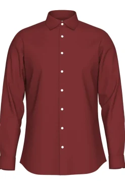 miesten kauluspaita, SLIM PERFORMANCE SHIRT SYRAH>Selected Hot