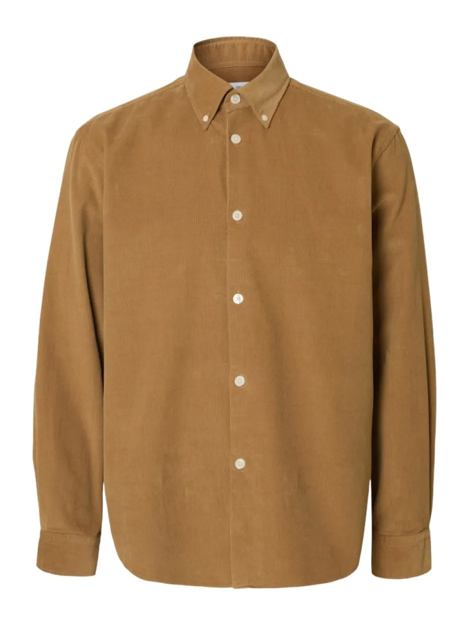 Miesten Kauluspaita K REG DANNI CORD BD LS SHIRT>Selected Sale