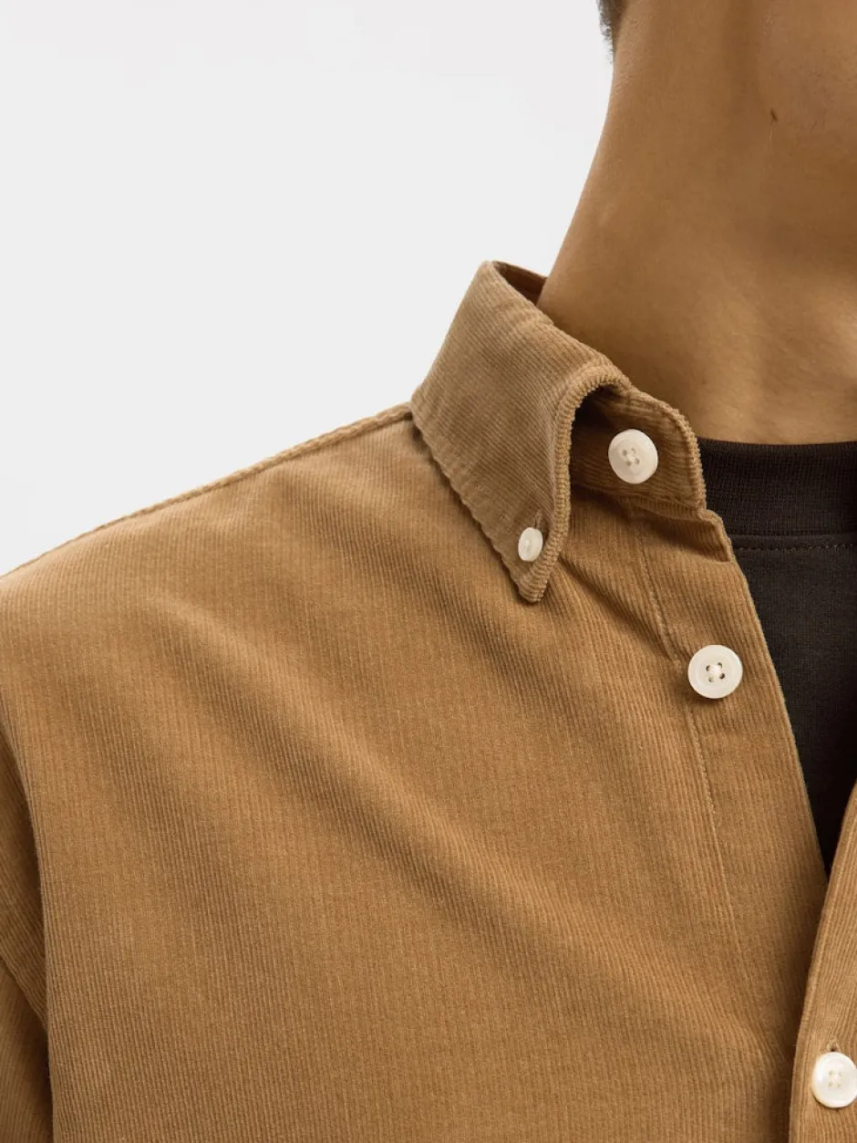 Miesten Kauluspaita K REG DANNI CORD BD LS SHIRT>Selected Sale