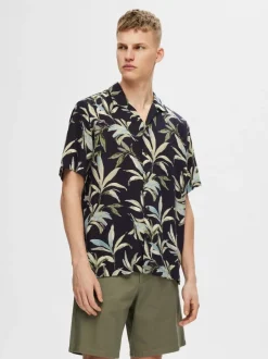 miesten kauluspaita, REGNOA SS RESORT Sininen Kuosi>Selected