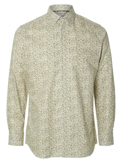 miesten kauluspaita, SLIM SOHO ETHAN AOP SHIRT Ruskea Kuosi>Selected Best