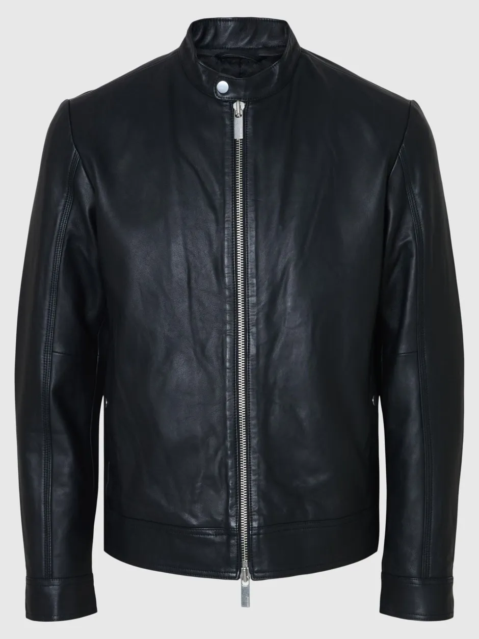 miesten nahkatakki, ARCHIVE CLASSIC LEATHER JACKET>Selected Hot
