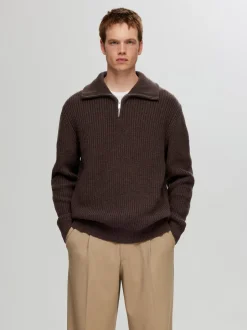 Miesten Neulepusero LAND LS KNIT HALFZIP>Selected Clearance