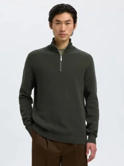 Miesten Neulepusero, DANE LS KNIT STRUCTURE HALF ZIP>Selected Online