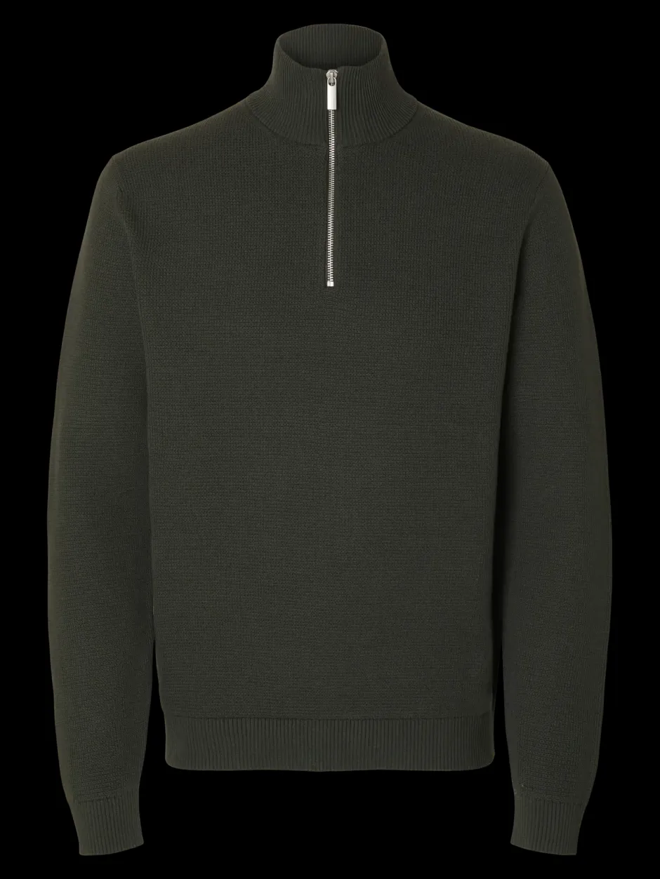 Miesten Neulepusero, DANE LS KNIT STRUCTURE HALF ZIP>Selected Online