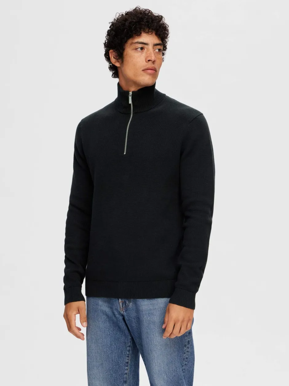 Miesten Neulepusero, DANE LS KNIT STRUCTURE HALF ZIP>Selected Hot