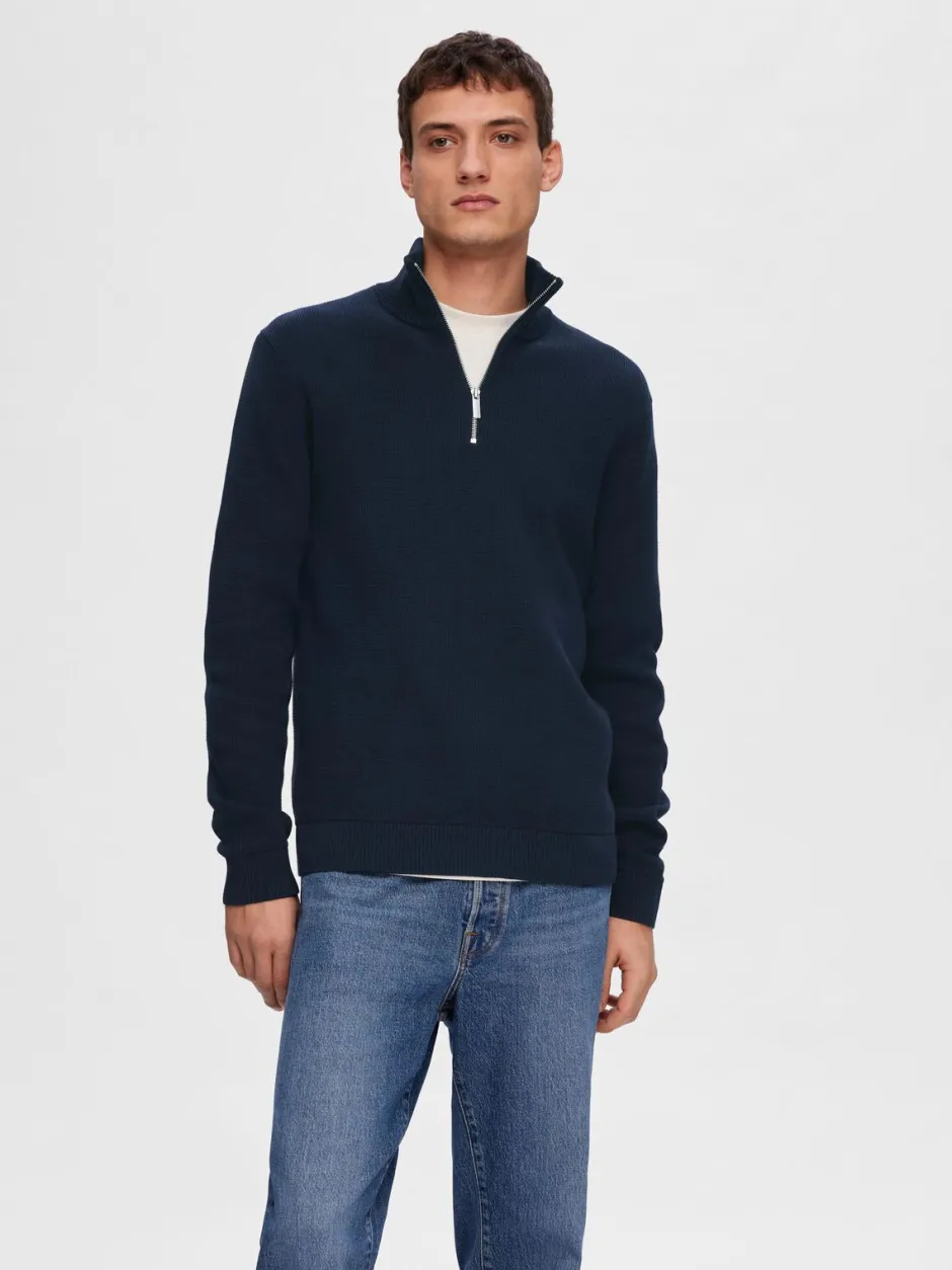 Miesten Neulepusero, DANE LS KNIT STRUCTURE HALF ZIP>Selected Clearance