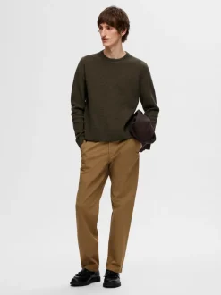 Miesten Neulepusero, ROSS LS KNIT STRUCTURE NOS ORGANIC COTTO Armeijanvihreä><noscript><img width=