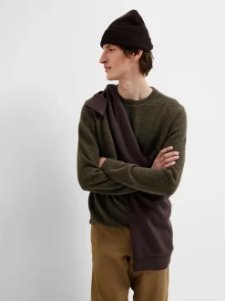 Miesten Neulepusero, ROSS LS KNIT STRUCTURE NOS ORGANIC COTTO Armeijanvihreä><noscript><img width=