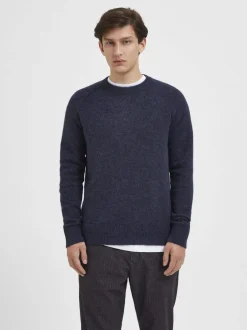 Miesten Neulepusero, RAI LS KNIT CREWNECK>Selected Online
