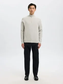 miesten neulepusero K SLHDANE LS KNIT STRUCTURE HALF ZIP NOO,><noscript><img width=
