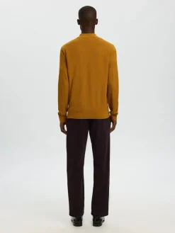 miesten neulepusero SLHCRAN LS Knit Structure Half Zip Polo,><noscript><img width=