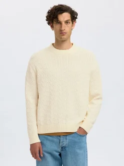 miesten neulepusero, K PHILIP LS KNIT RELAXED CREW NECK>Selected Hot