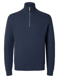 Miesten Neulepusero, DANE LS KNIT STRUCTURE HALF ZIP>Selected Hot