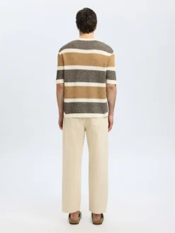 miesten paita, GINGER SS KNIT RELAXED STRIPE>Selected Outlet