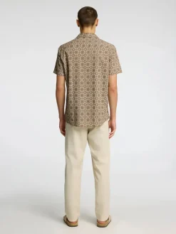 Miesten Paita NEW LINEN SHIRT RESORT Ruskea Kuosi>Selected Clearance