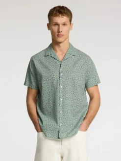 Miesten Paita NEW LINEN SHIRT RESORT Vihreä Kuosi>Selected Clearance