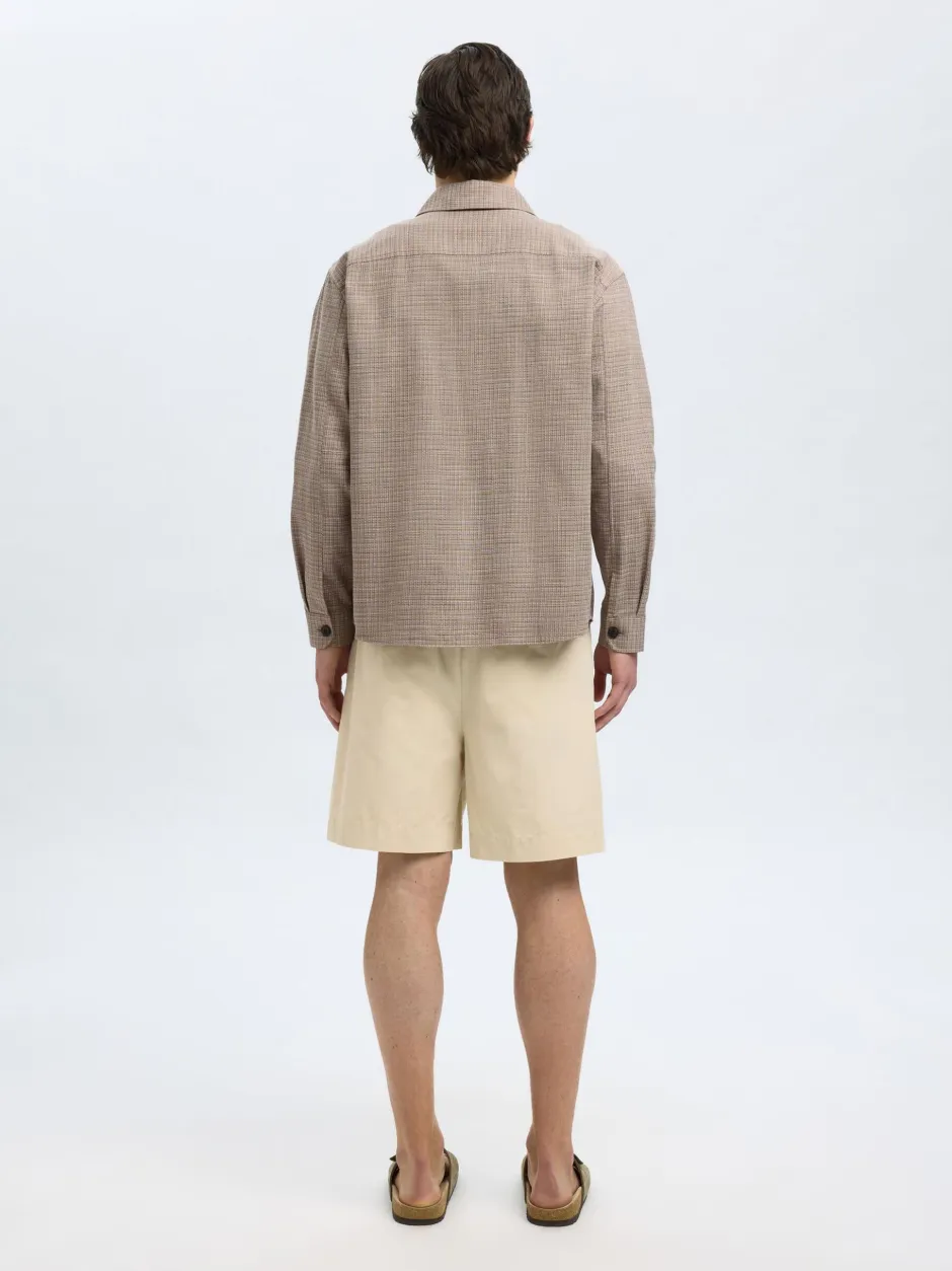 miesten paitatakki, RELAX HENRY OVERSHIRT Ruskea Kuosi>Selected